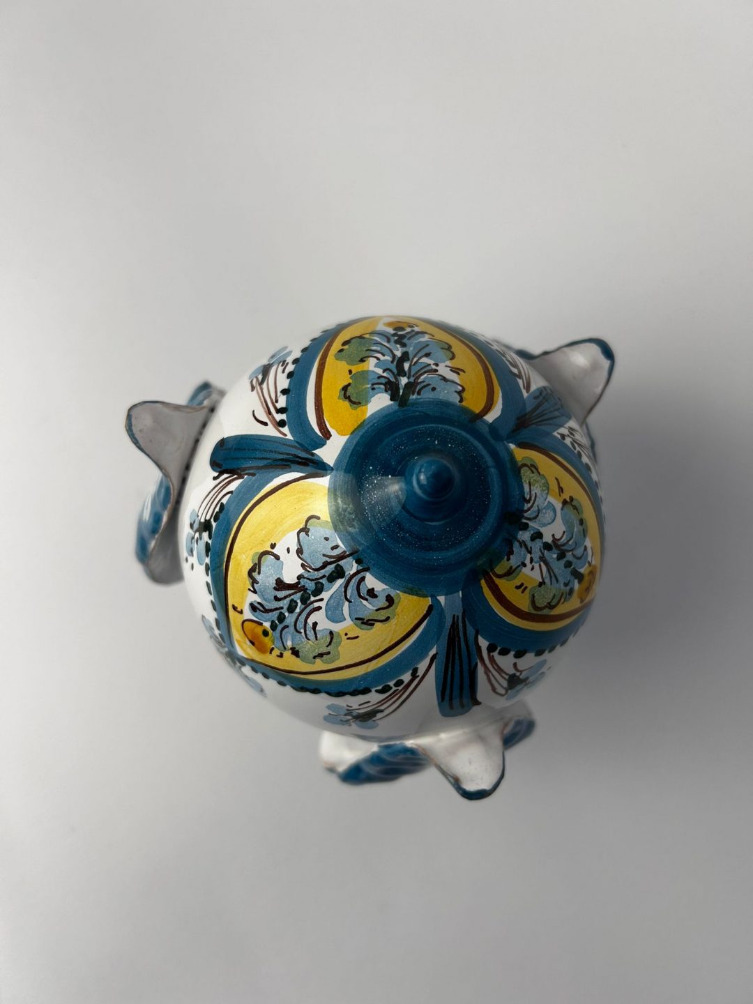 PUMO PUGLIESE DIPINTO A MANO BLU - immagine 2