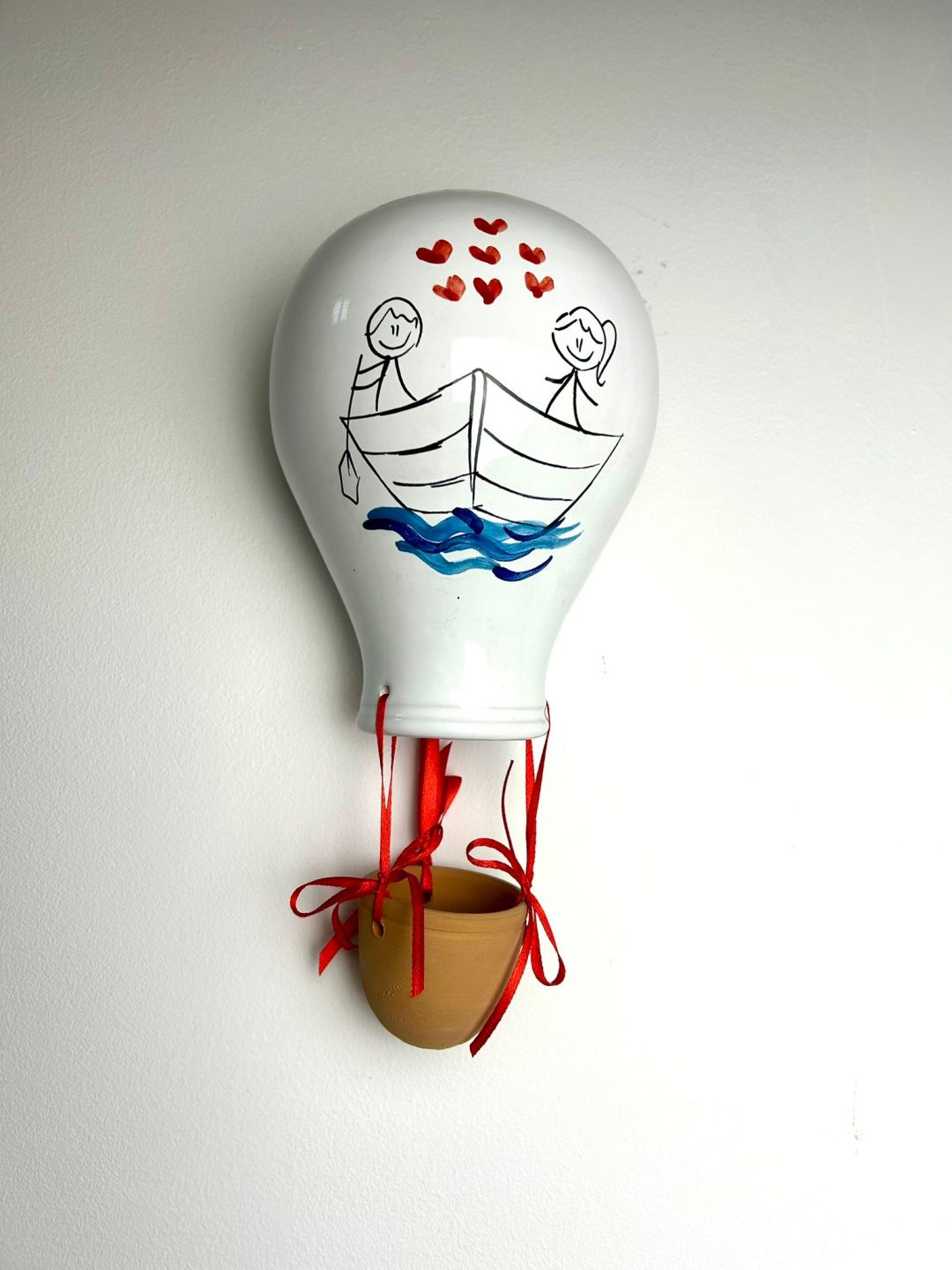 MONGOLFIERA GRANDE IN CERAMICA DIPINTA A MANO