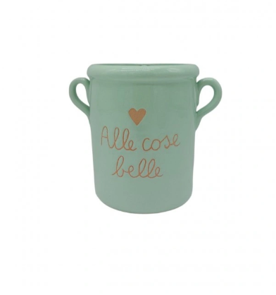 Capasa Verde con incisione "Alle cose belle"