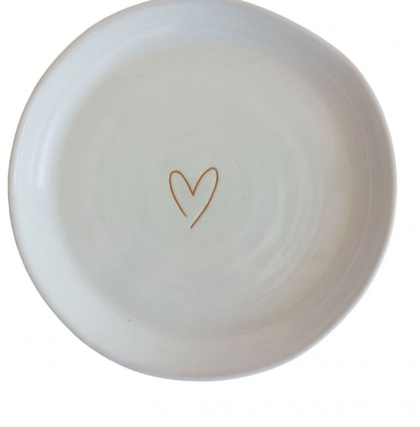 Piatto Bianco Decorato Diametro 23 cm in Ceramica