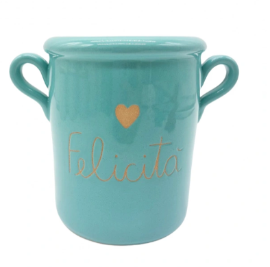 Capasa Verde con incisione "Felicità"