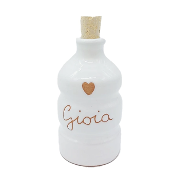 Oliera Bombata  Bianca 100 ml con Incisione "Gioia"