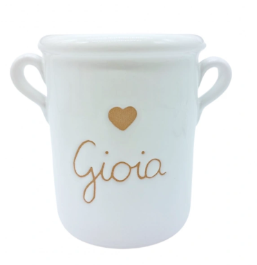 Capasa Bianca con incisione "Gioia"