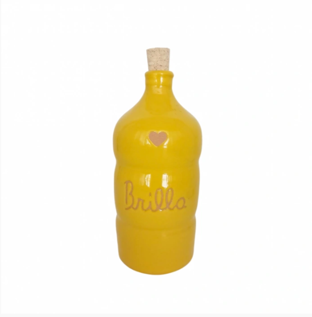 Oliera Gialla 500 ml con Incisione "Brilla"