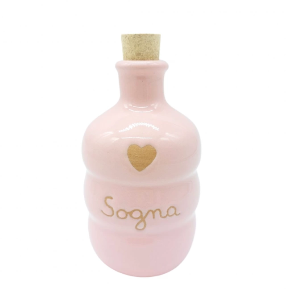 Oliera Bombata Rosa 100 ml con Incisione "Sogna"